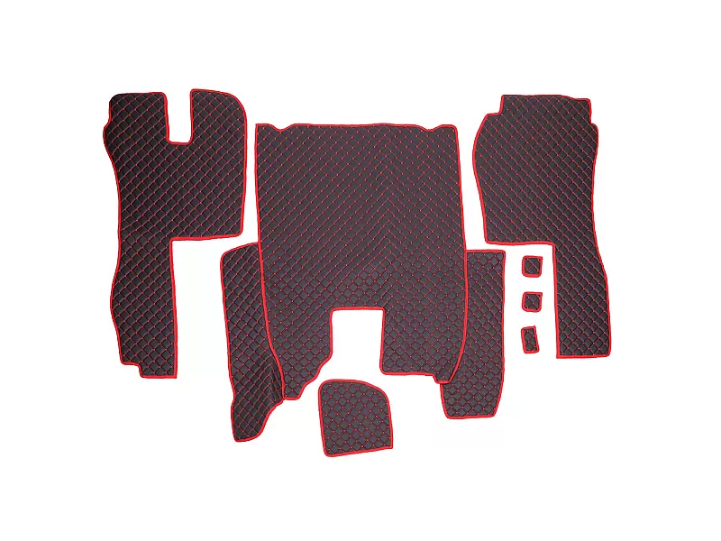 ECOLOGICAL LEATHER CAR MATS TRUCK UMBRELLA за SCANIA SERIA R 2006-2020 ECOLOGICAL LEATHER BLACK - 2 Кожени стелки за камион SCANIA SERIA R 2006-2020 ECOLOGICAL LEATHER BLACK - 2