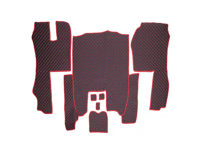 ECOLOGICAL LEATHER CAR MATS TRUCK UMBRELLA за SCANIA SERIA R 2014-2017 MANUAL LEATHER BLACK Кожени стелки за камион SCANIA SERIA R 2014-2017 черен цвят