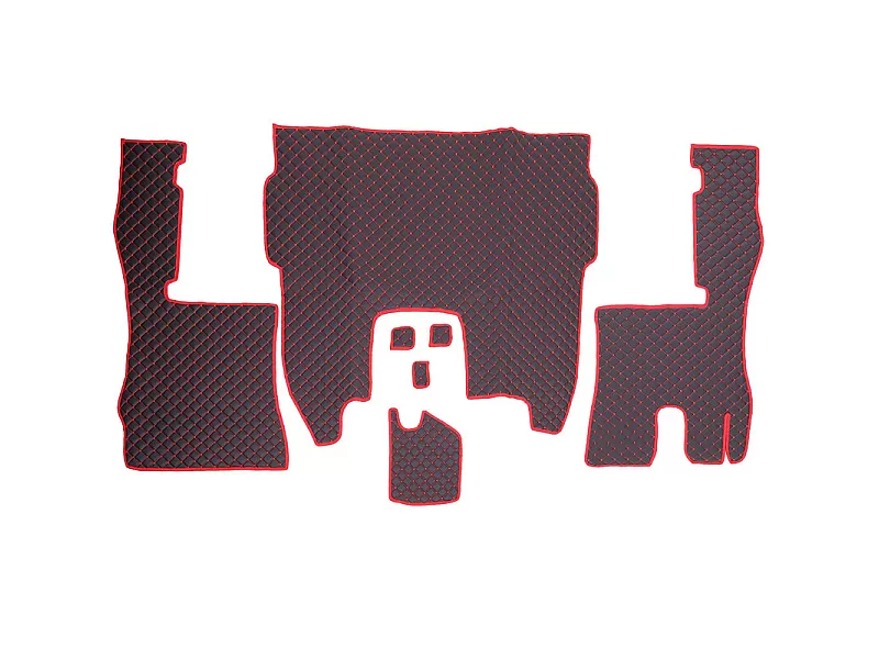 ECOLOGICAL LEATHER CAR MATS TRUCK UMBRELLA за SCANIA SERIA R 2018- MANUAL LEATHER BLACK Кожени стелки за камион SCANIA SERIA R 2018- черен цвят