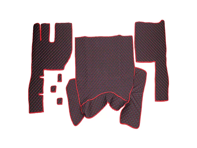 ECOLOGICAL LEATHER CAR MATS TRUCK UMBRELLA за VOLVO EURO 5 ECOLOGICAL LEATHER BLACK - 2 Кожени стелки за камион VOLVO EURO 5 ECOLOGICAL Черен цвят - 2