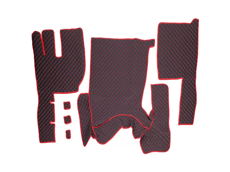 ECOLOGICAL LEATHER CAR MATS TRUCK UMBRELLA за VOLVO FH12 ECOLOGICAL LEATHER BLACK TYPE 1 - 3 Кожени стелки за камион VOLVO FH12 ECOLOGICAL Черен цвят TYPE 1 - 3