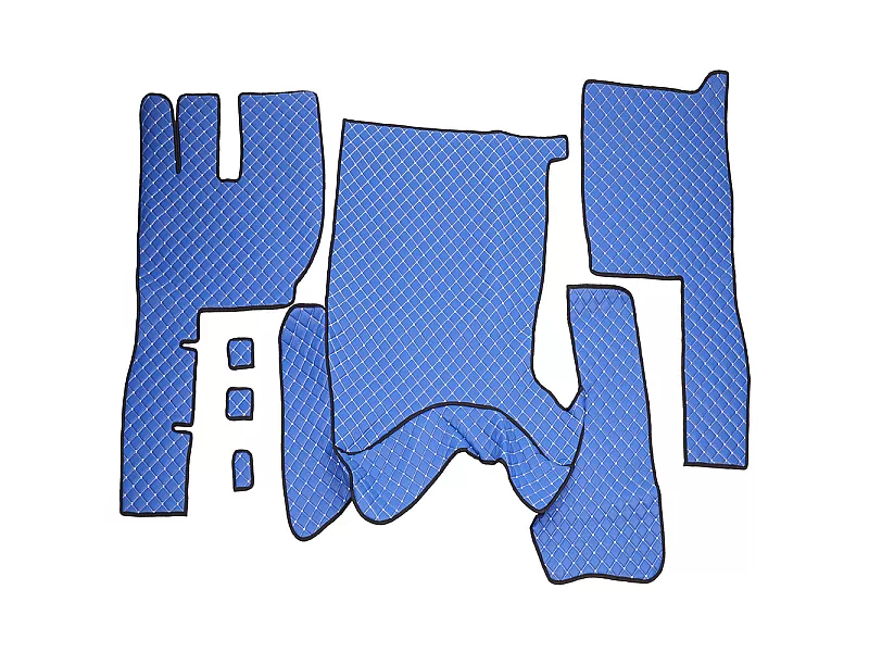 ECOLOGICAL LEATHER CAR MATS TRUCK UMBRELLA за VOLVO FH12 ECOLOGICAL LEATHER BLUE TYPE 1 - 3 Кожени стелки за камион VOLVO FH12 ECOLOGICAL Син цвят TYPE 1 - 3