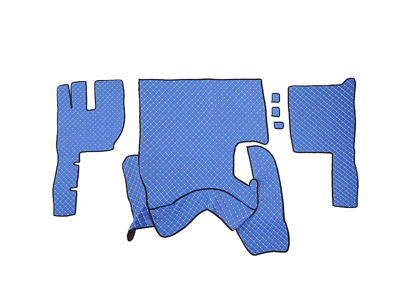 ECOLOGICAL LEATHER CAR MATS TRUCK UMBRELLA за VOLVO FH13 ECOLOGICAL LEATHER BLUE TYPE 2 - 3 Кожени стелки за камион VOLVO FH13 ECOLOGICAL Син цвят TYPE 2 - 3