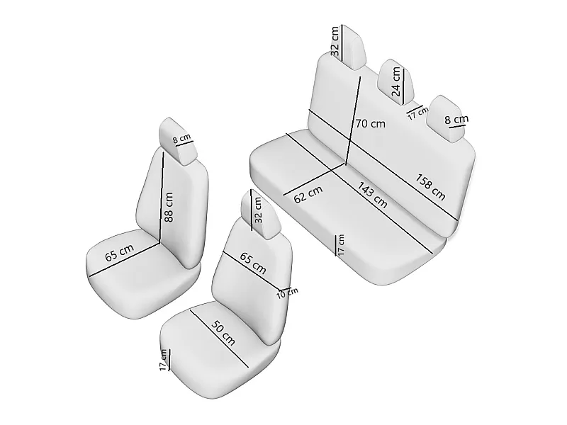 Универсални калъфи за седалки  DYNAMIC GRAY - 4
