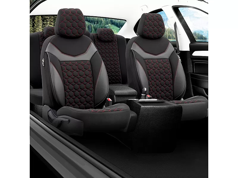 Универсални калъфи за седалки NERO RED - 4