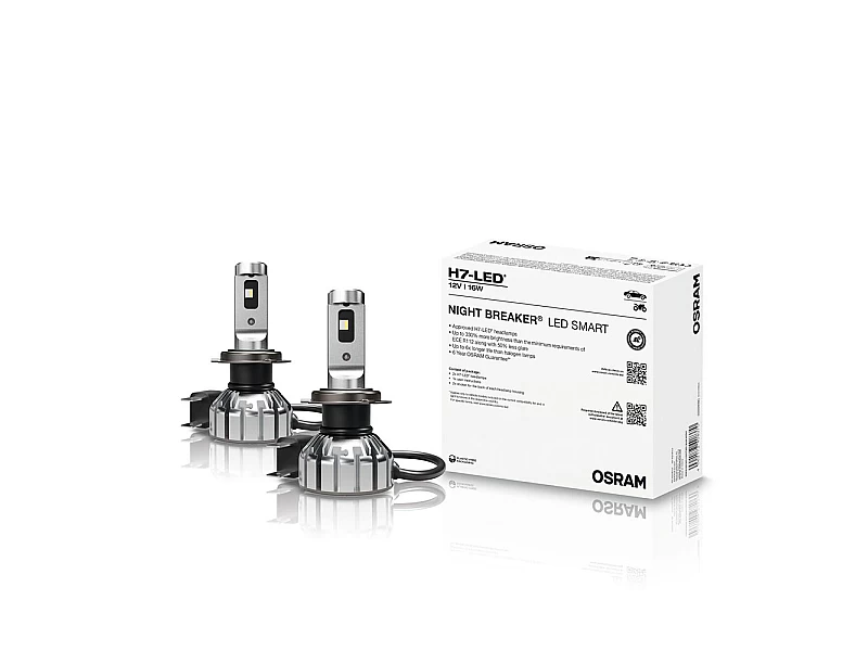 Osram NIGHT BREAKER LED SMART H7 64210DWNBSM‑2HB — LED крушки H7 12V 16W | Motex.bg Крушки Osram NIGHT BREAKER LED SMART H7 2бр.