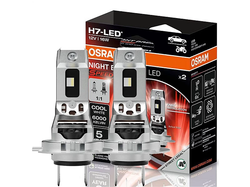 Крушки OSRAM NIGHT BREAKER LED SPEED H7 +230% 2 бр. 64210DWNBSP-2HB - 4 Крушки OSRAM NIGHT BREAKER LED SPEED H7 +230% 2 бр. - 4