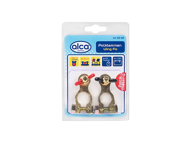 Клеми за акумулатор ALCA Polklemmen Wing Fix 2бр. червена/черна - 2 Клеми за акумулатор ALCA Polklemmen Wing Fix 2бр. червена/черна - 2