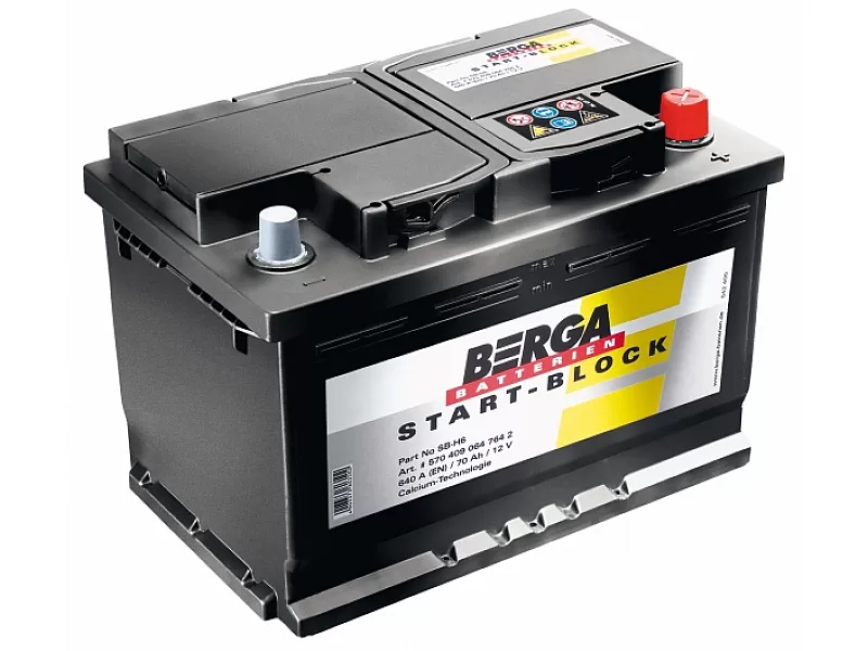 Акумулатор BERGA START BLOCK 70AH 640A R+ Акумулатор BERGA START BLOCK 70AH 640A R+