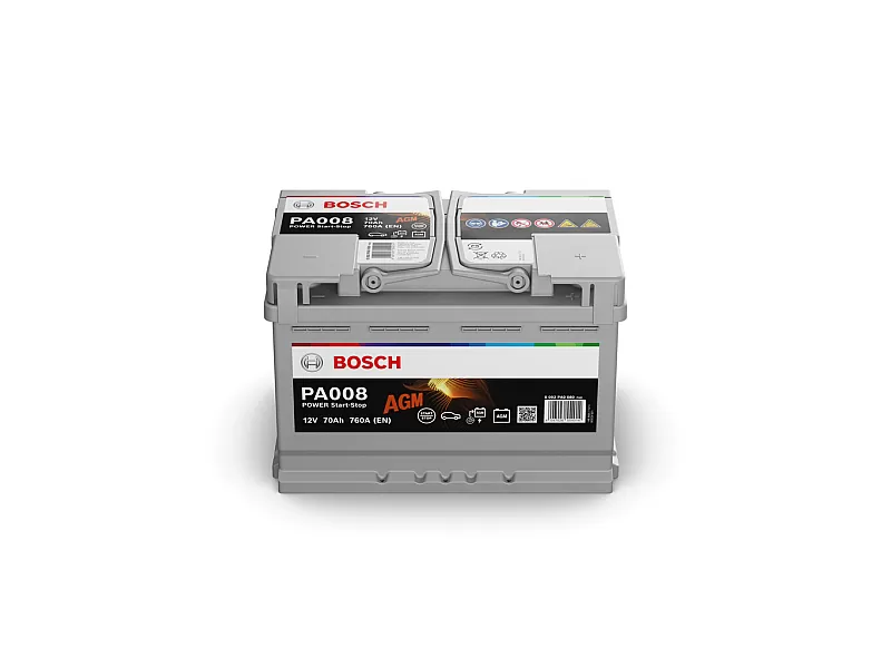 Акумулатор BOSCH Power AGM 12V 70Ah (760A; 278x175x190) 0 092 PA0 080 Акумулатор BOSCH Power AGM 12V 70Ah (760A; 278x175x190)