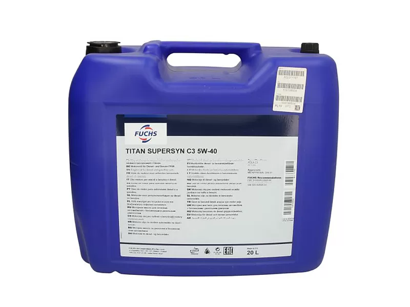 Масло FUCHS SUPERSYN C3 5W-40 20L Масло FUCHS SUPERSYN C3 5W-40 20L