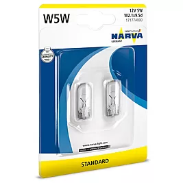 Блистер Крушки NARVA W5W 12V 5W 2бр