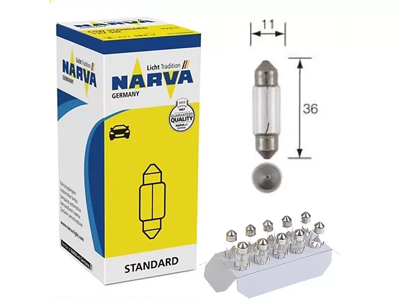 Крушки NARVA 10W 12V SV8,5-36 10бр 17316 Крушки NARVA 10W 12V SV8,5-36 10бр