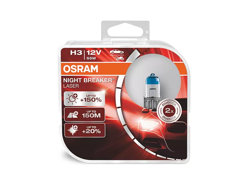 Крушки OSRAM 12V H3 55 W NIGHT BREAKER LASER +150% 2бр. 64151NL-HCB Крушки OSRAM 12V H3 55 W NIGHT BREAKER LASER +150% 2бр.