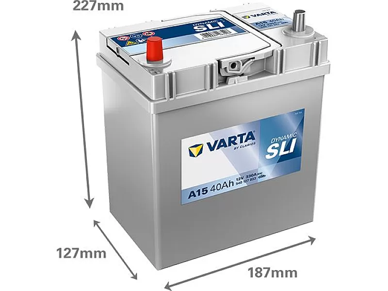 Акумулатор Varta Dynamic SLI ASIA 12V 40AH 330A A15 Л+ 540127033 Акумулатор Varta Dynamic SLI ASIA 12V 40AH 330A A15 Л+