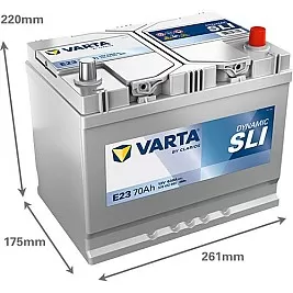 Акумулатор Varta Dynamic SLI ASIA 12V 70AH 620A E23 Д+