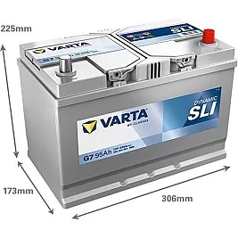 Акумулатор Varta Dynamic SLI ASIA 12V 95AH 830A G7 Д+