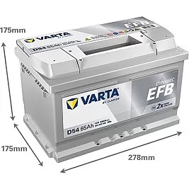 Акумулатор Varta Dynamic EFB 12V 65AH 650A D54 Д+ Акумулатор Varta Dynamic EFB 12V 65AH 650A D54 Д+