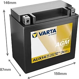 Акумулатор Varta Silver Auxilliary 12V 13AH 200A AUX14 Д+ Акумулатор Varta Silver Auxilliary 12V 13AH 200A AUX14 Д+