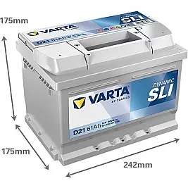 Акумулатор Varta Dynamic SLI 12V 61AH 600A D21 Д+ Акумулатор Varta Dynamic SLI 12V 61AH 600A D21 Д+