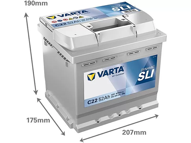 Акумулатор VARTA DYNAMIC SLI C22 52AH 470A R+