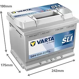Акумулатор VARTA DYNAMIC SLI D24 60AH 540A R+ Акумулатор VARTA DYNAMIC SLI D24 60AH 540A R+