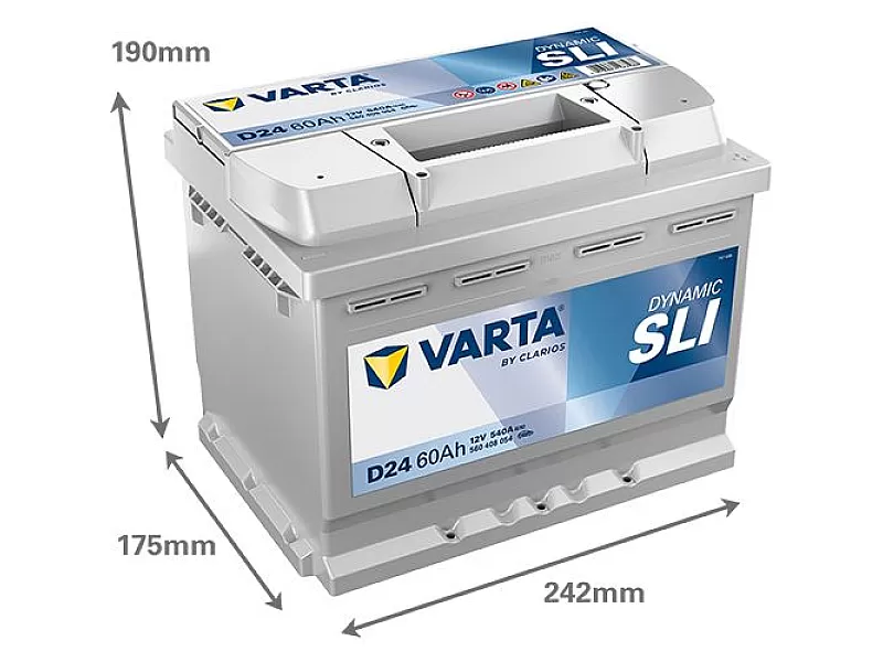 Акумулатор VARTA DYNAMIC SLI D24 60AH 540A R+ 560408054 Акумулатор VARTA DYNAMIC SLI D24 60AH 540A R+
