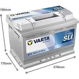 Акумулатор VARTA DYNAMIC SLI E11 74AH 680A R+