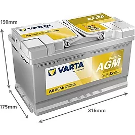 Акумулатор VARTA DYNAMIC AGM F21 80AH 800A R+