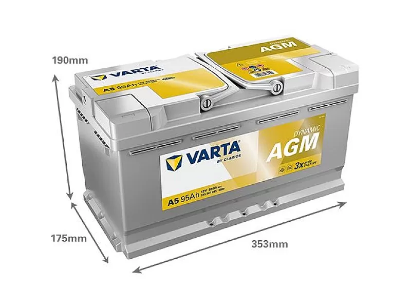 Акумулатор VARTA DYNAMIC AGM G14 95AH 850A R+ 595901085 Акумулатор VARTA DYNAMIC AGM G14 95AH 850A R+