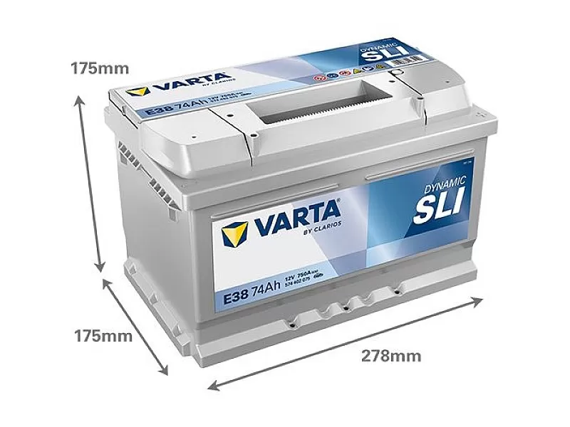 Акумулатор VARTA DYNAMIC SLI E38 74AH 750A R+