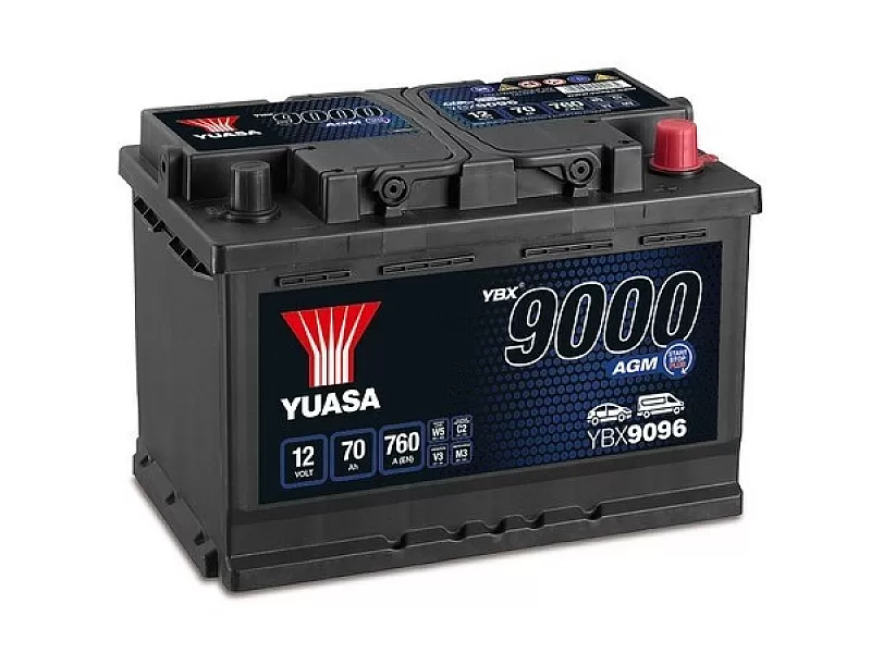 Акумулатор YUASA YBX9096 12V 70Ah 760A AGM Start Stop