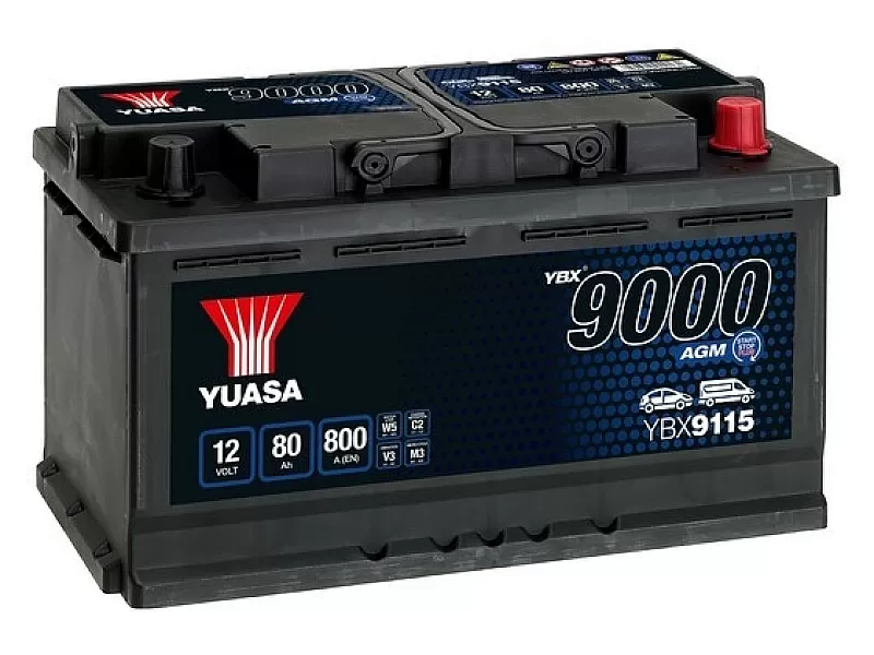Акумулатор YUASA YBX9115 12V 80Ah 800A AGM Start Stop YBX9115 Акумулатор YUASA YBX9115 12V 80Ah 800A AGM Start Stop