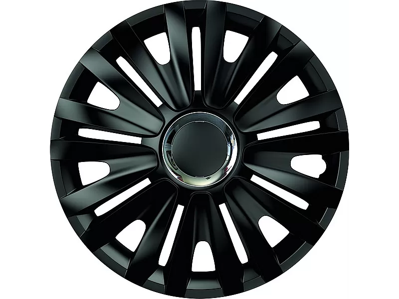 Тасове за джанти MEGA DRIVE BLACK WHITH CHROME RING ROYAL 16 Тасове за джанти MEGA DRIVE BLACK WHITH CHROME RING ROYAL 16