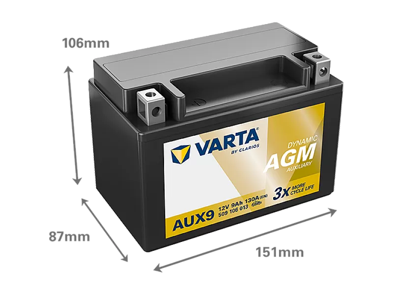 Акумулатор Varta DYNAMIC AUX 12V 9AH 130A AUX9 Д+ 509106013 Акумулатор Varta DYNAMIC AUX 12V 9AH 130A AUX9 Д+