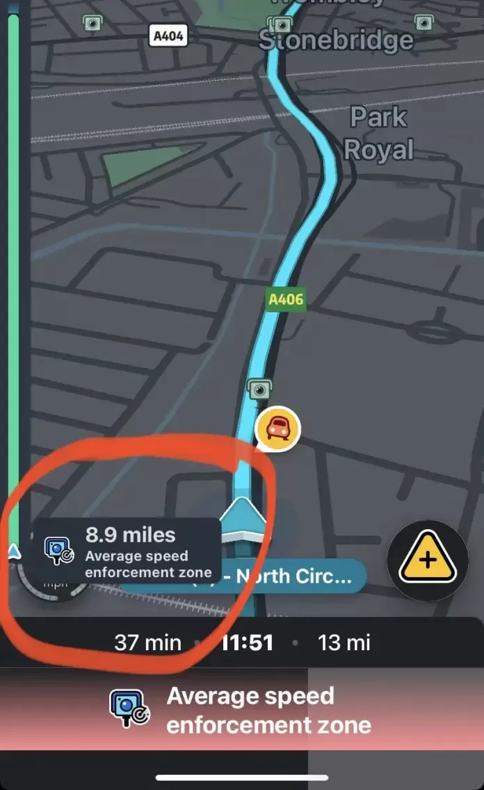Визуализация на средна скорост в Waze